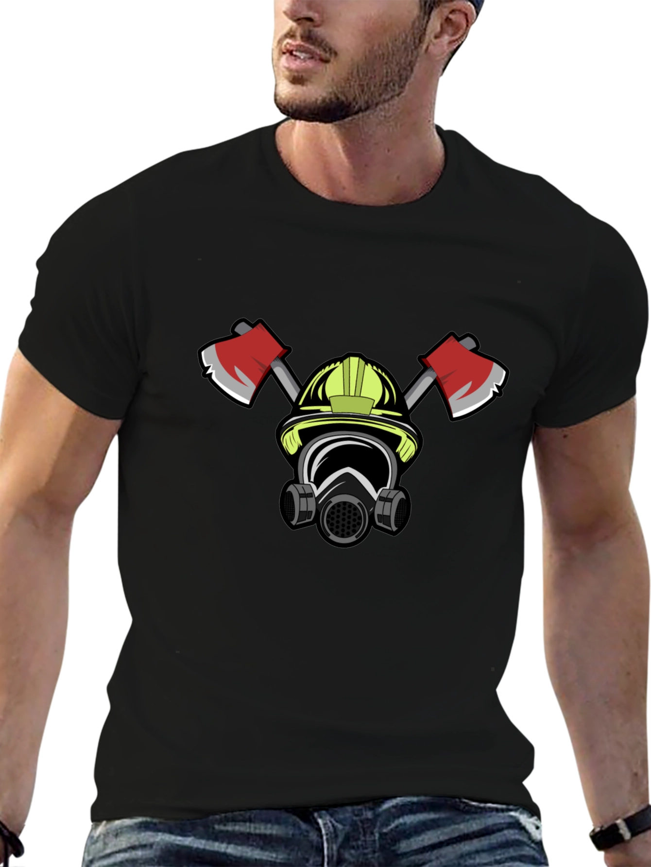 Firefighter Graphic T-Shirt - Bold Black Tee