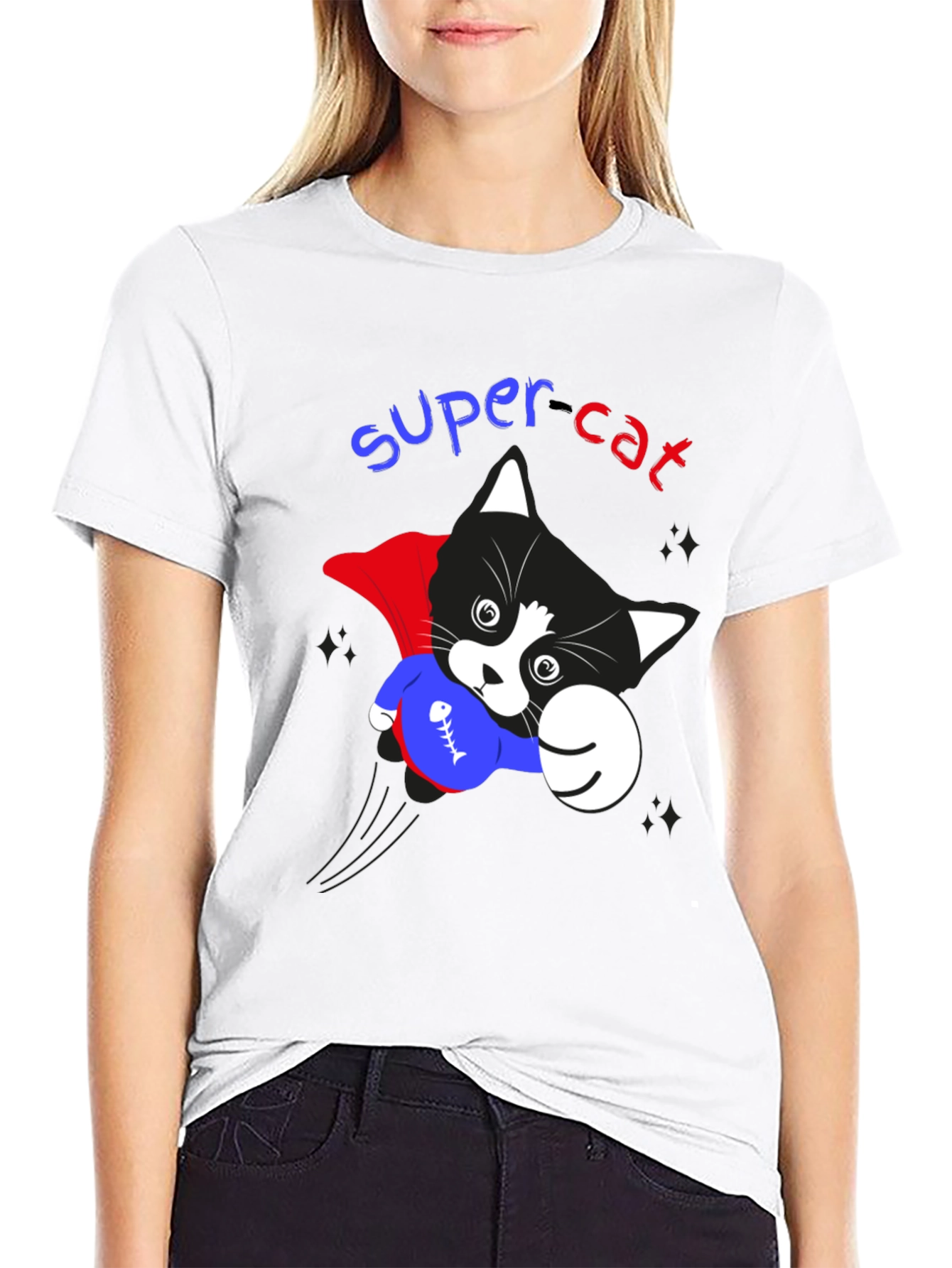Super Cat Graphic T-Shirt - Heroic Feline Fun!