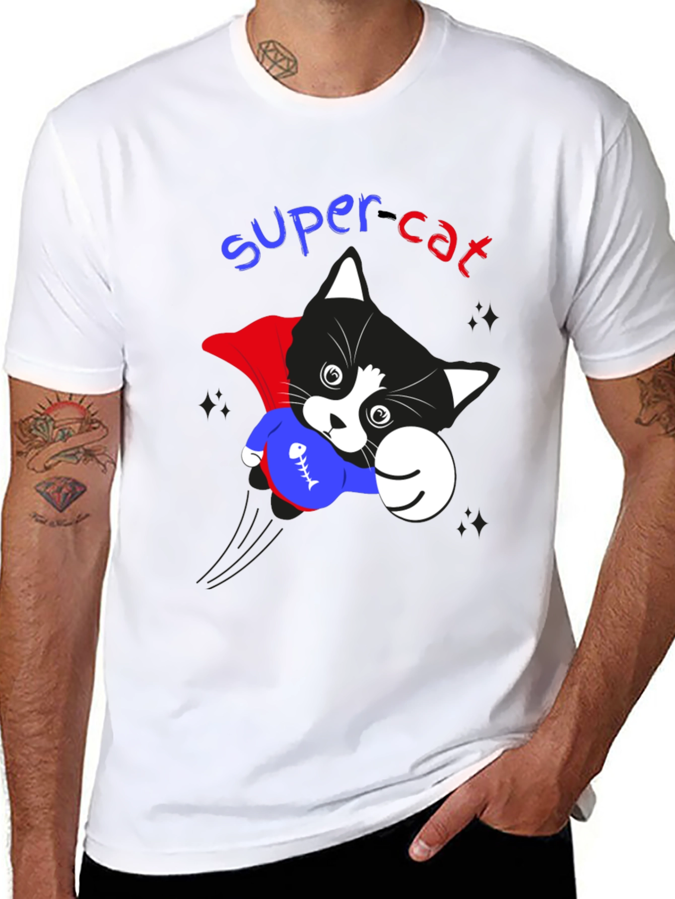 Super Cat Graphic T-Shirt - Heroic Feline Fun!