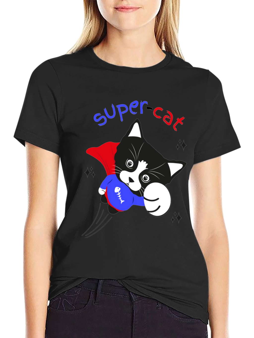 Super Cat Graphic T-Shirt - Heroic Feline Fun!