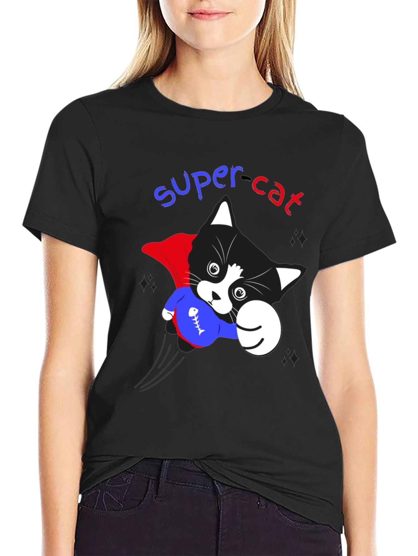 Super Cat Graphic T-Shirt - Heroic Feline Fun!
