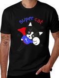 Super Cat Graphic T-Shirt - Heroic Feline Fun!