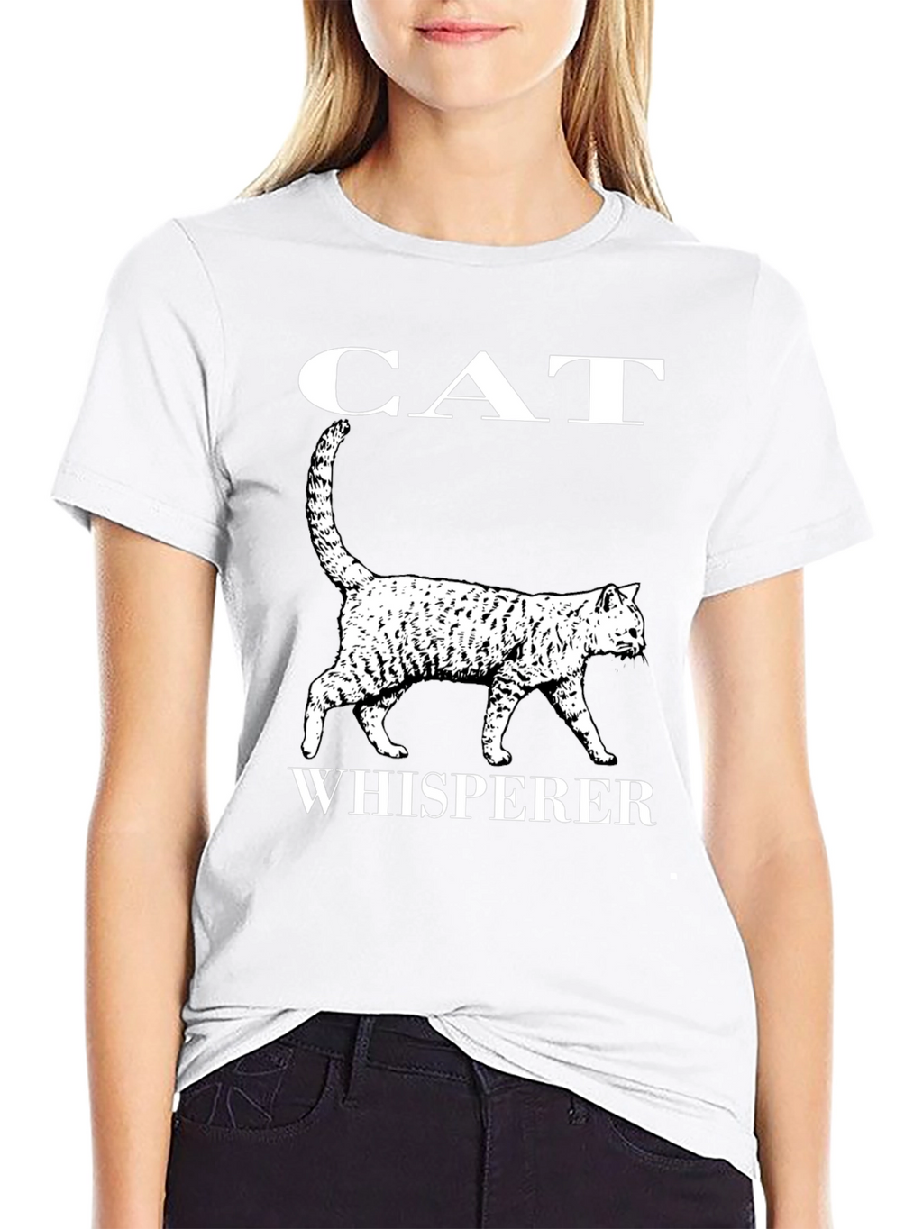 Cat Whisperer Graphic T-Shirt - Black Cotton Tee