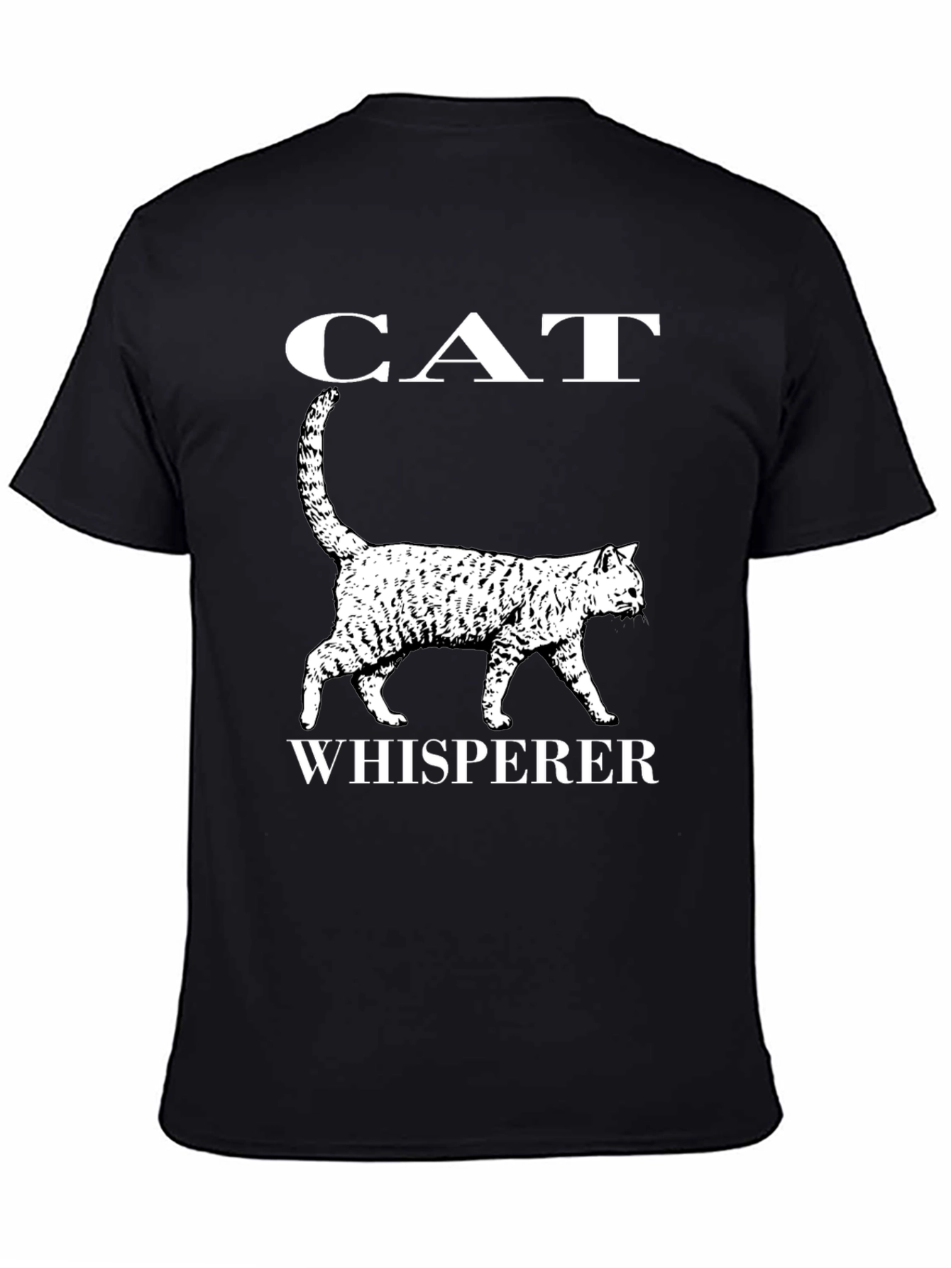 Cat Whisperer Graphic T-Shirt - Black Cotton Tee