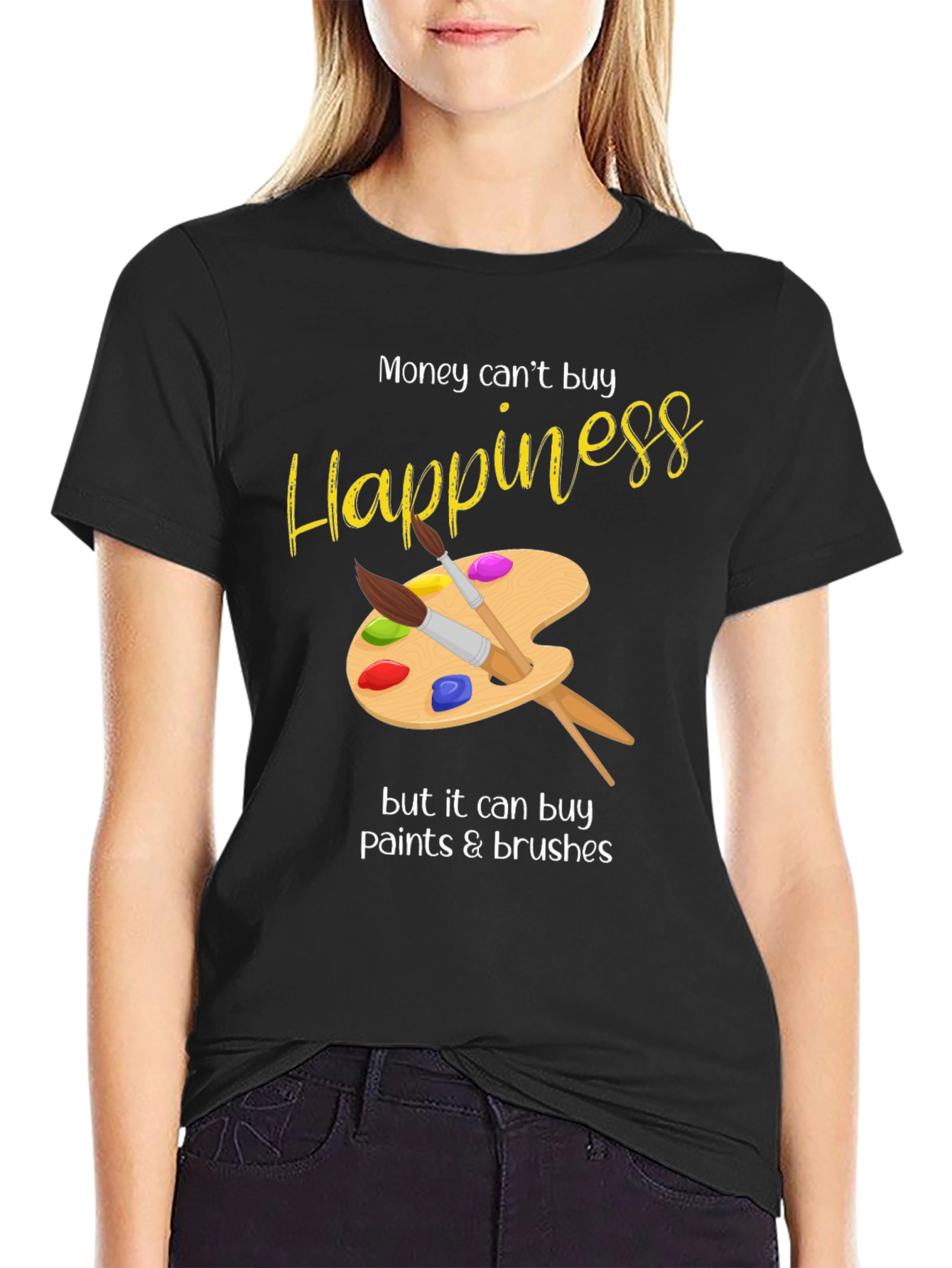 Happiness Paints & Brushes Graphic T-Shirt