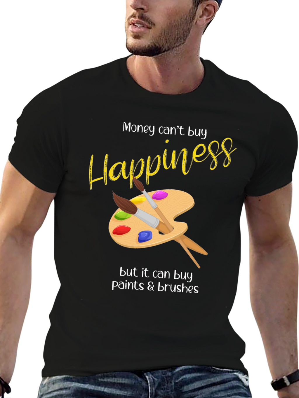 Happiness Paints & Brushes Graphic T-Shirt