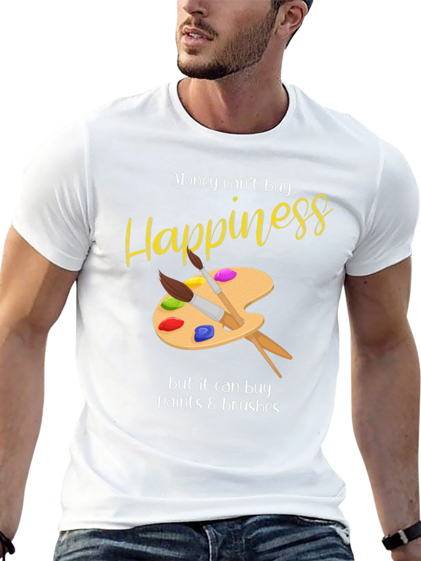 Happiness Paints & Brushes Graphic T-Shirt