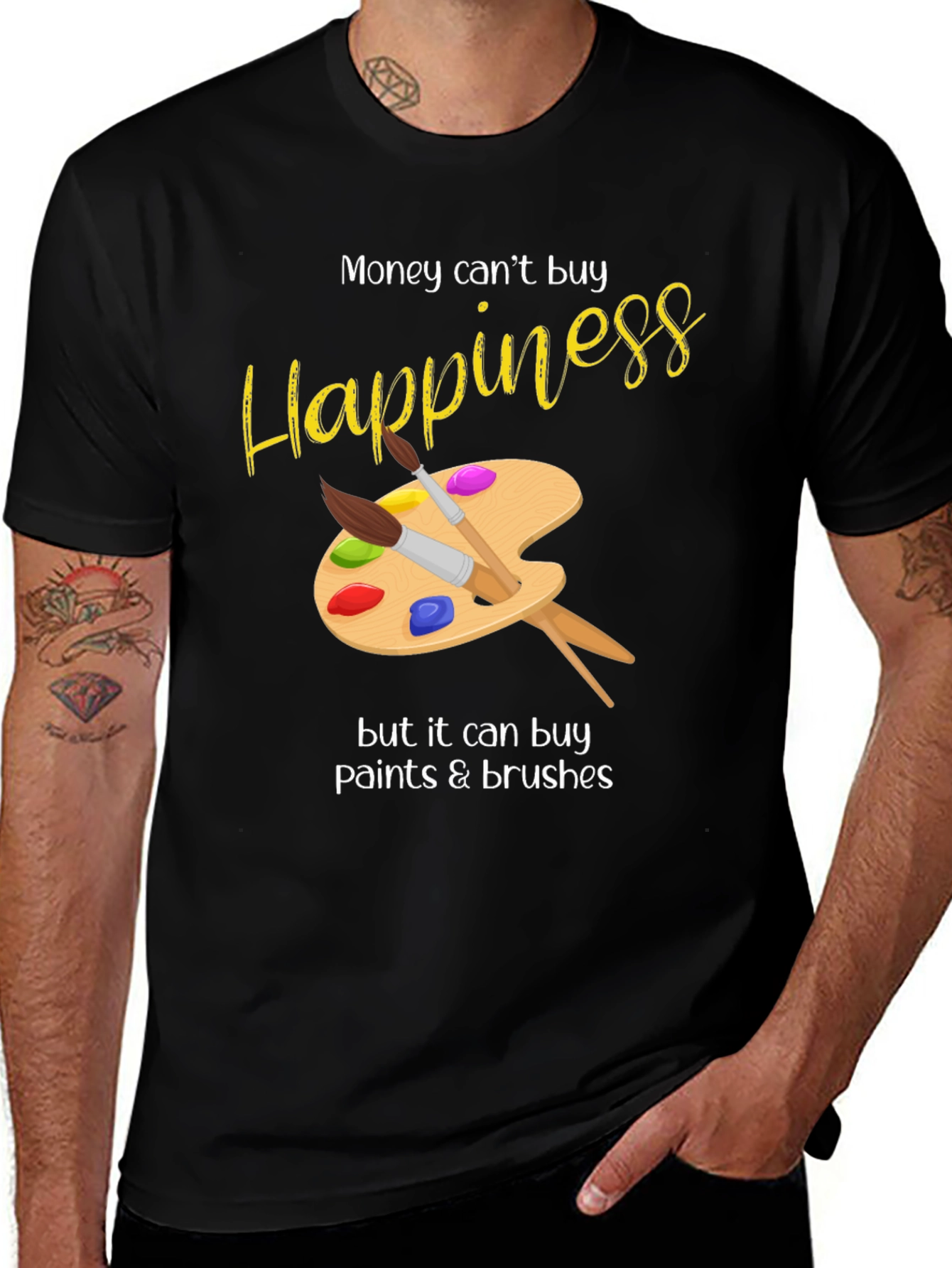Happiness Paints & Brushes Graphic T-Shirt