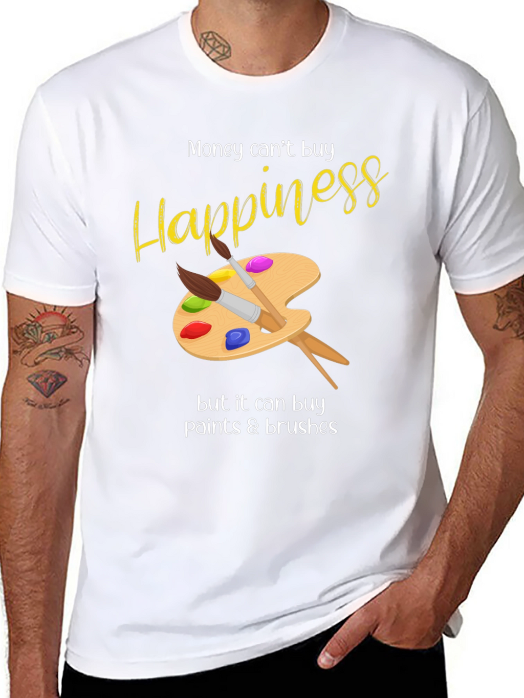 Happiness Paints & Brushes Graphic T-Shirt