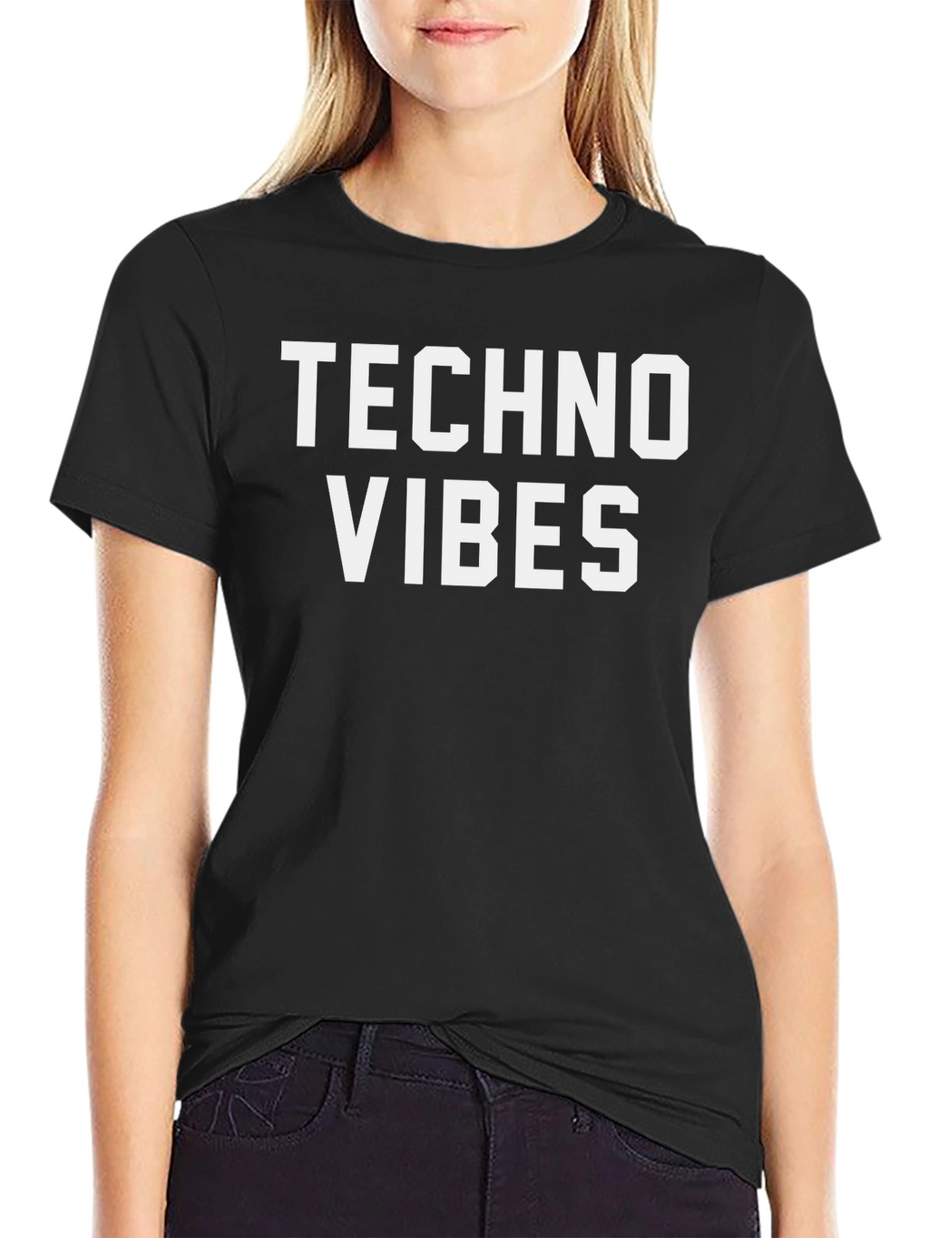 Techno Vibes Graphic T-Shirt - Black
