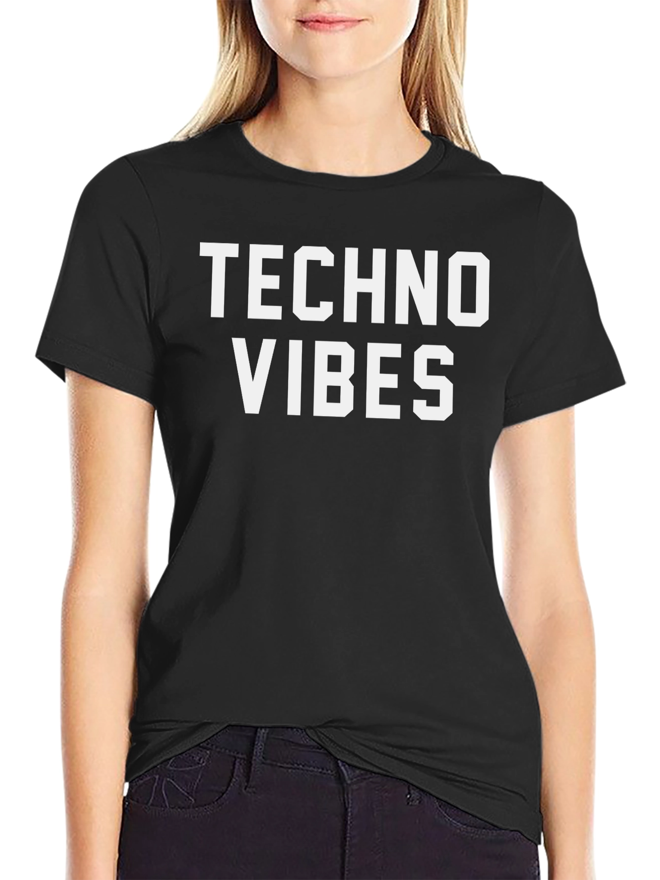 Techno Vibes Graphic T-Shirt - Black