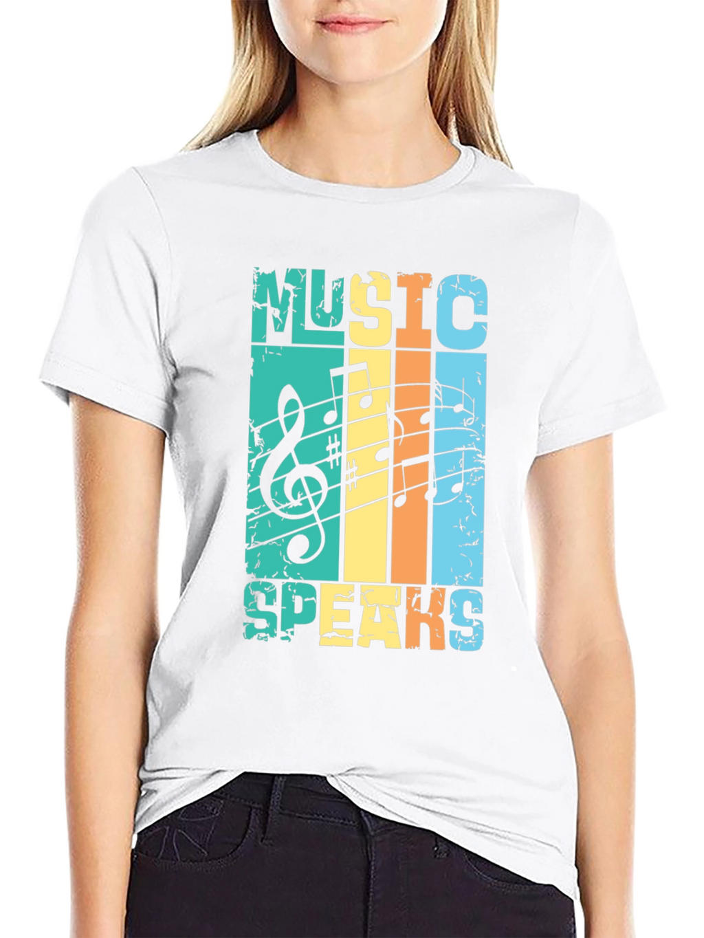 Music Speaks Retro Graphic Tee