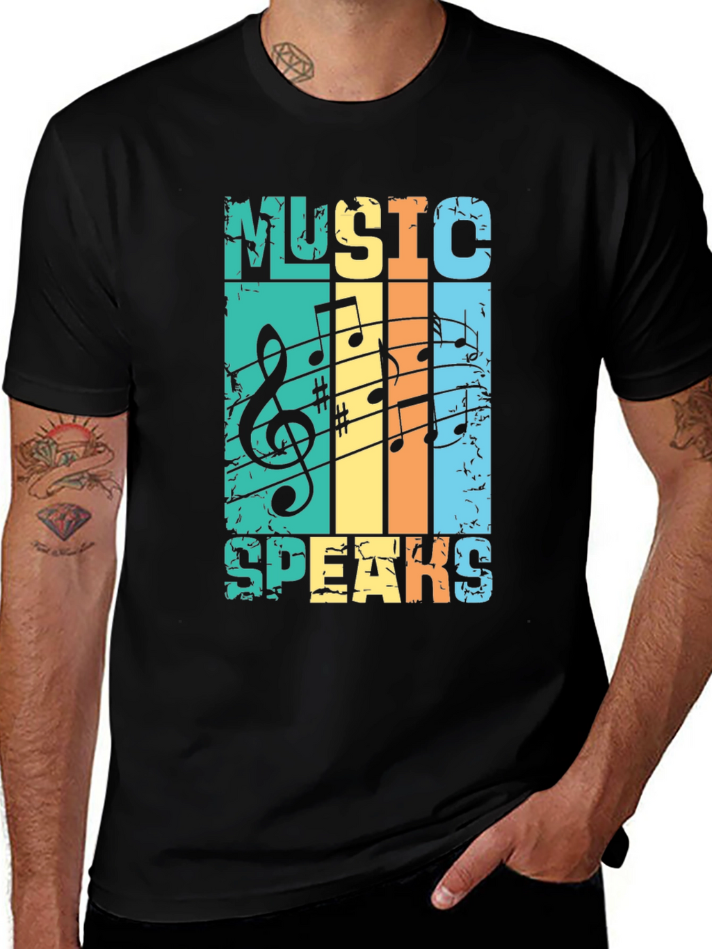 Music Speaks Retro Graphic Tee