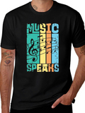 Music Speaks Retro Graphic Tee