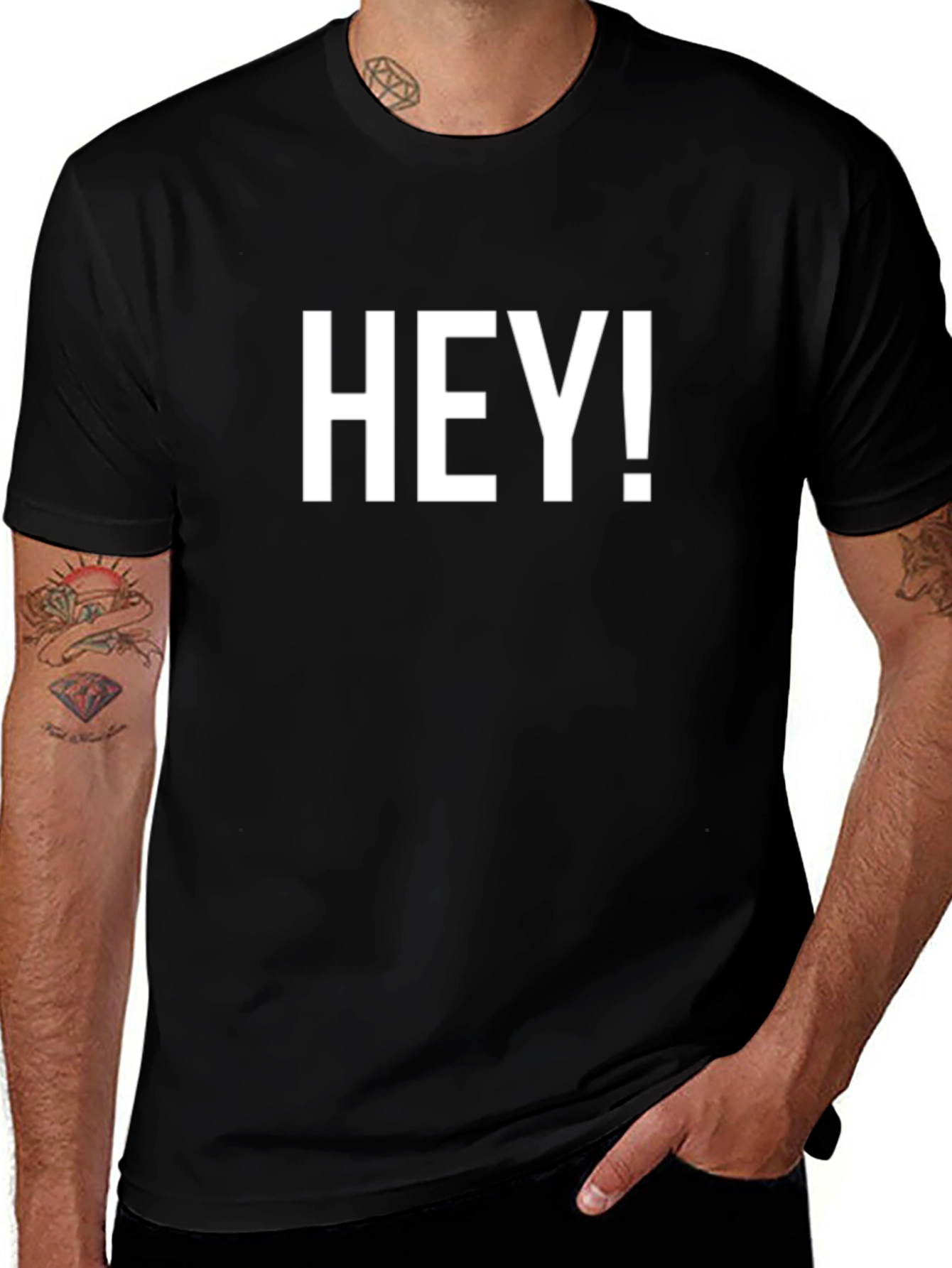 HEY! Graphic Tee - Bold Statement Shirt