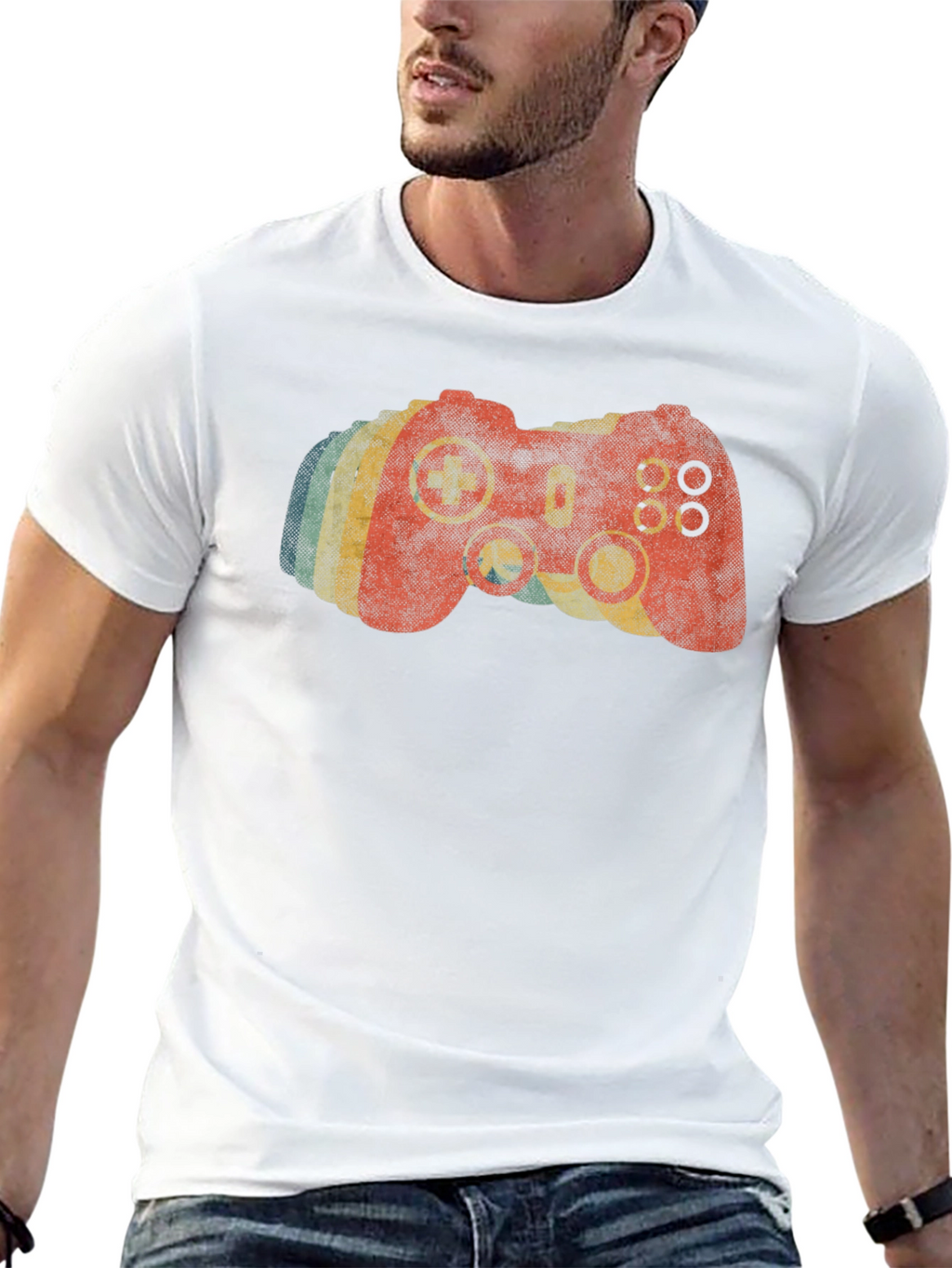 Retro Gamer T-Shirt - Distressed Video Game Controller Tee