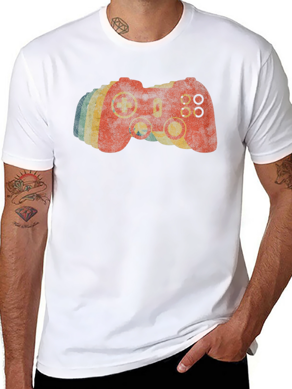 Retro Gamer T-Shirt - Distressed Video Game Controller Tee