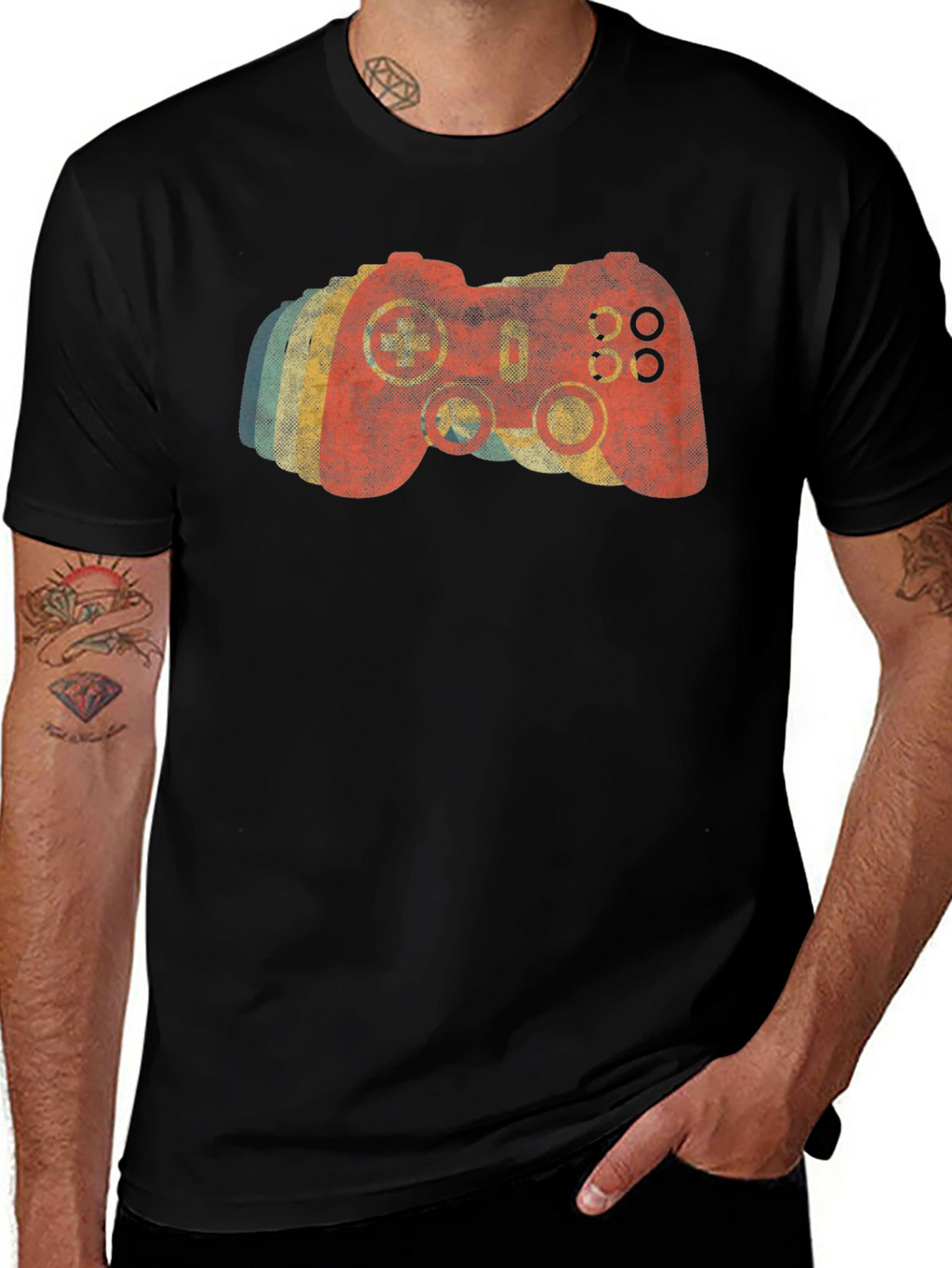 Retro Gamer T-Shirt - Distressed Video Game Controller Tee