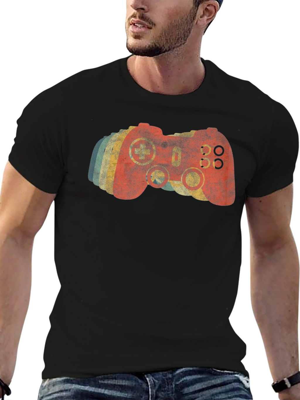 Retro Gamer T-Shirt - Distressed Video Game Controller Tee