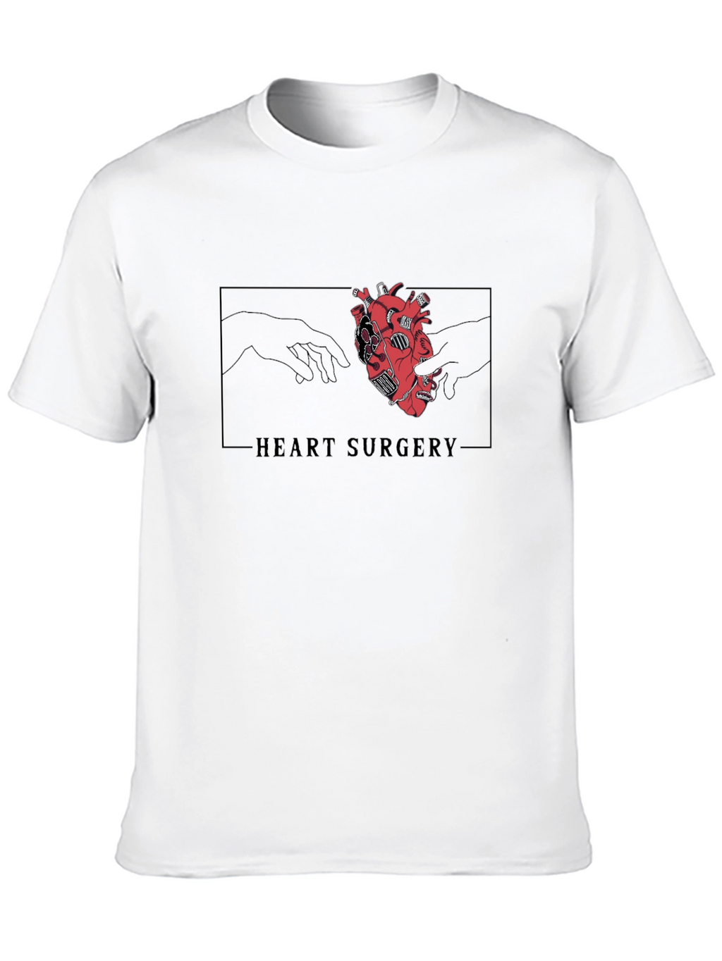 Heart Surgery Graphic Tee - Black Cotton T-Shirt