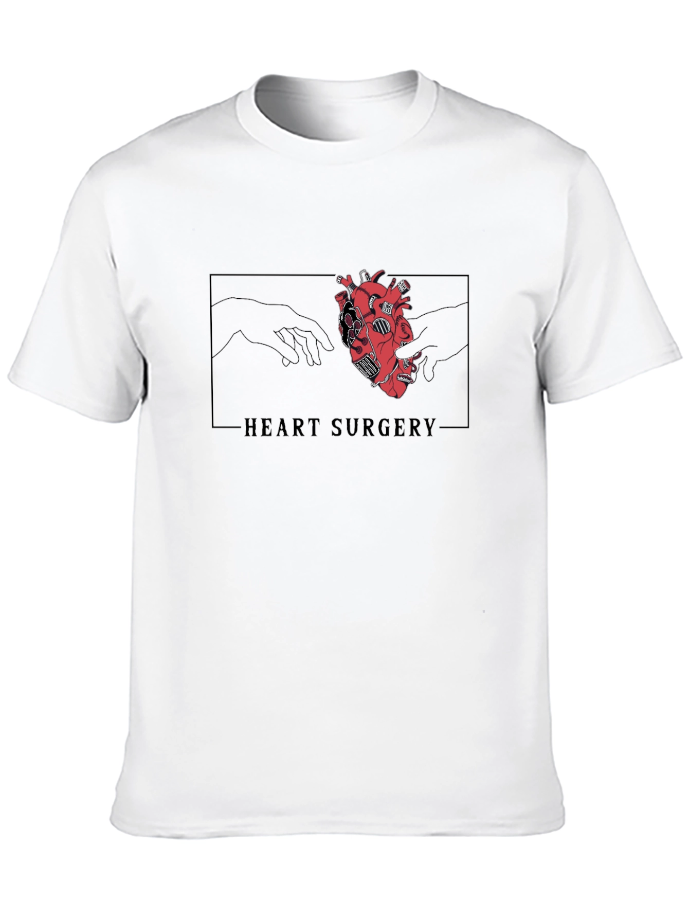 Heart Surgery Graphic Tee - Black Cotton T-Shirt