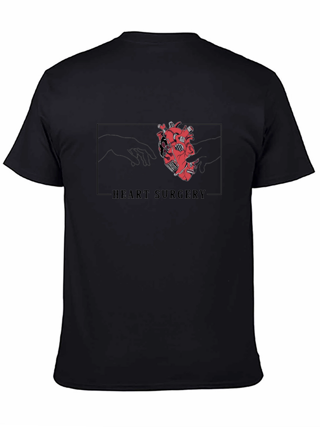 Heart Surgery Graphic Tee - Black Cotton T-Shirt