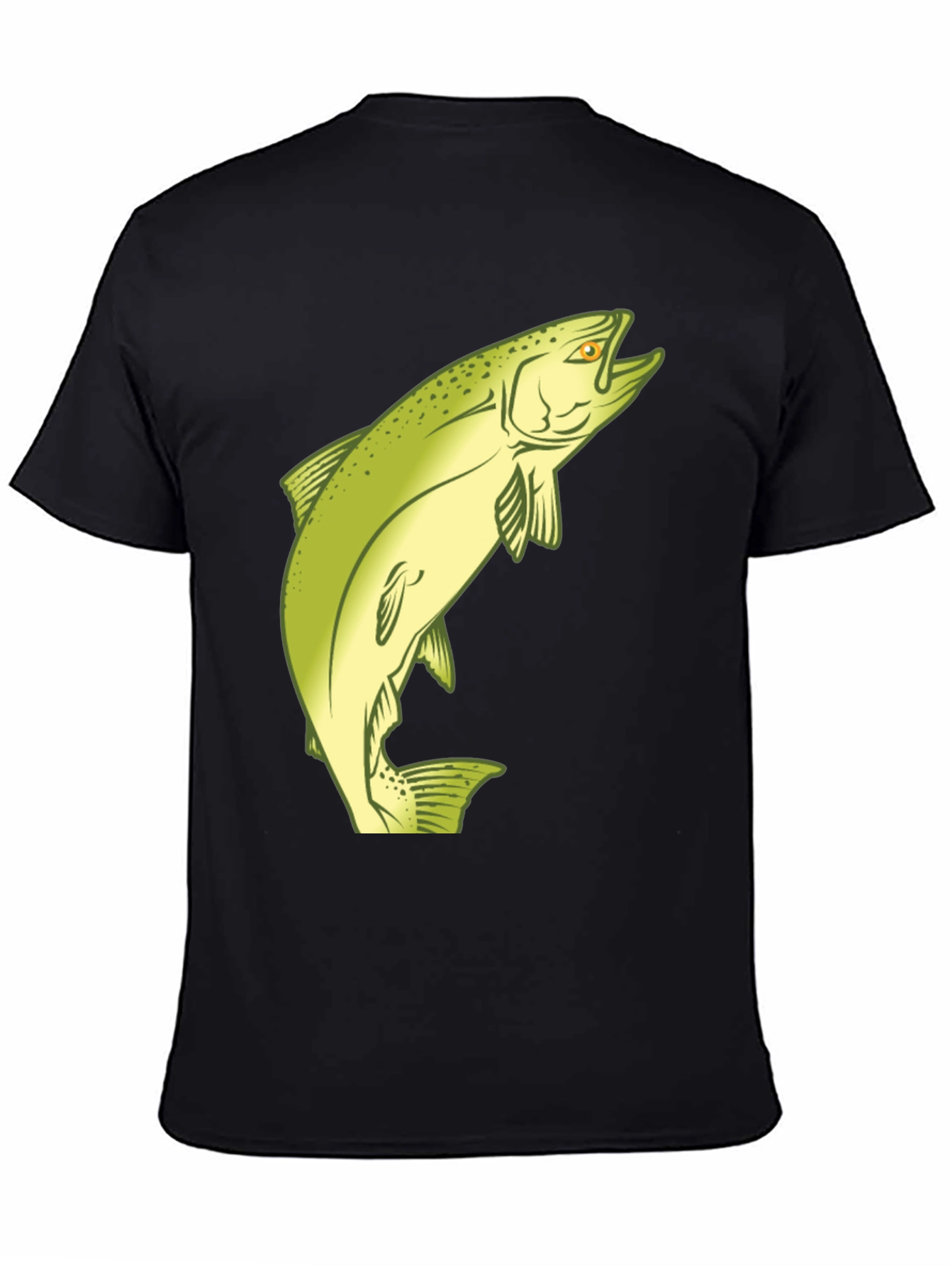 Fishing T-Shirt - Salmon Graphic Tee - Black