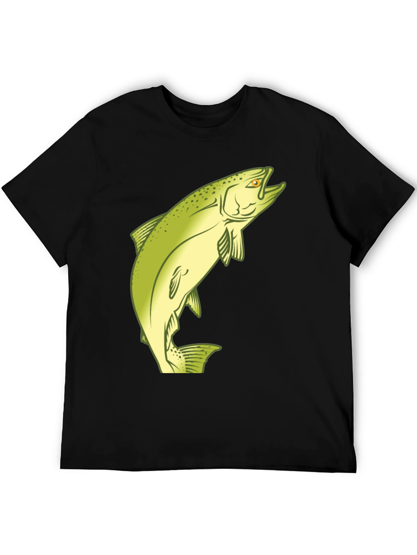 Fishing T-Shirt - Salmon Graphic Tee - Black