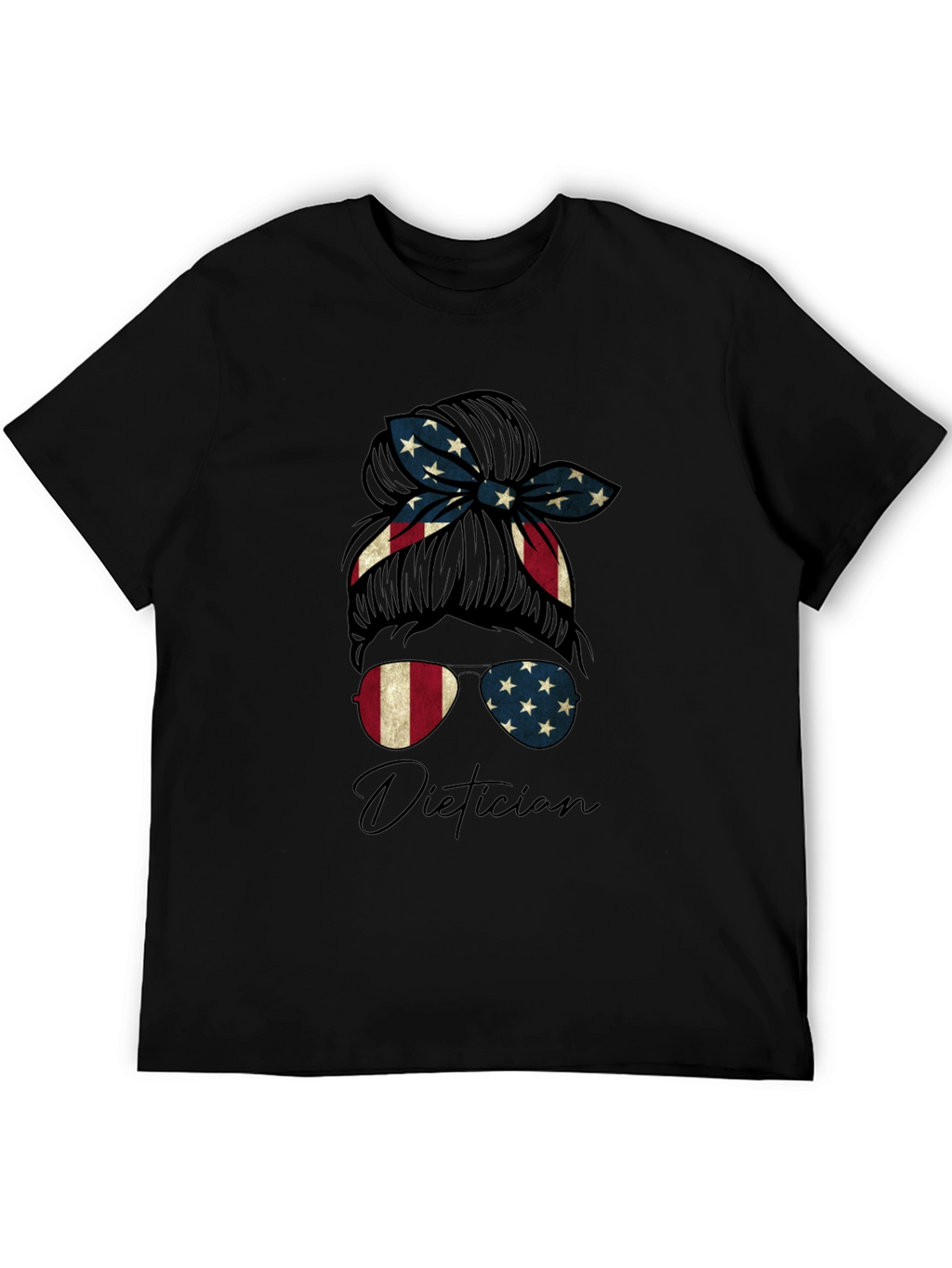 Patriotic Dietician Messy Bun T-Shirt