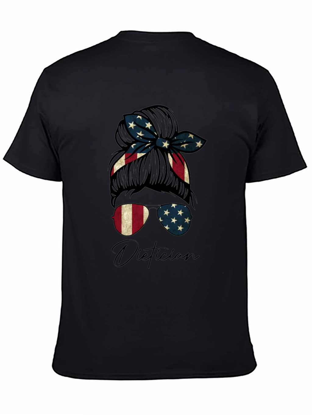 Patriotic Dietician Messy Bun T-Shirt