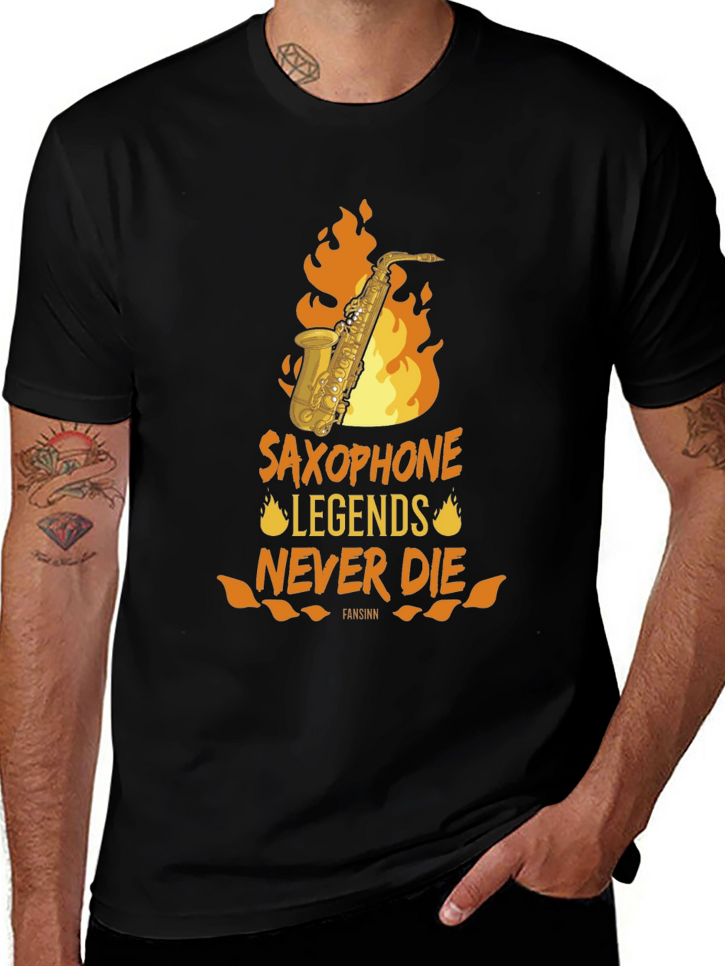 Saxophone Legends Never Die Graphic Tee