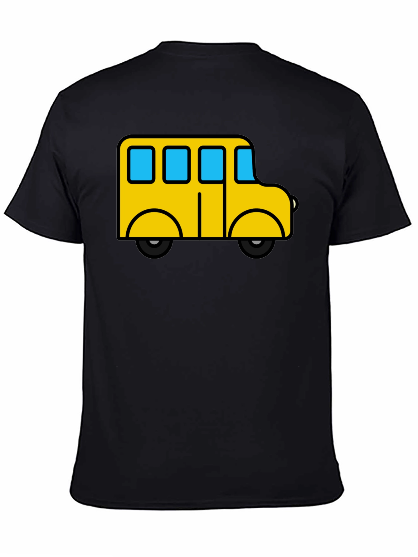 Cartoon Bus Graphic Tee - Black