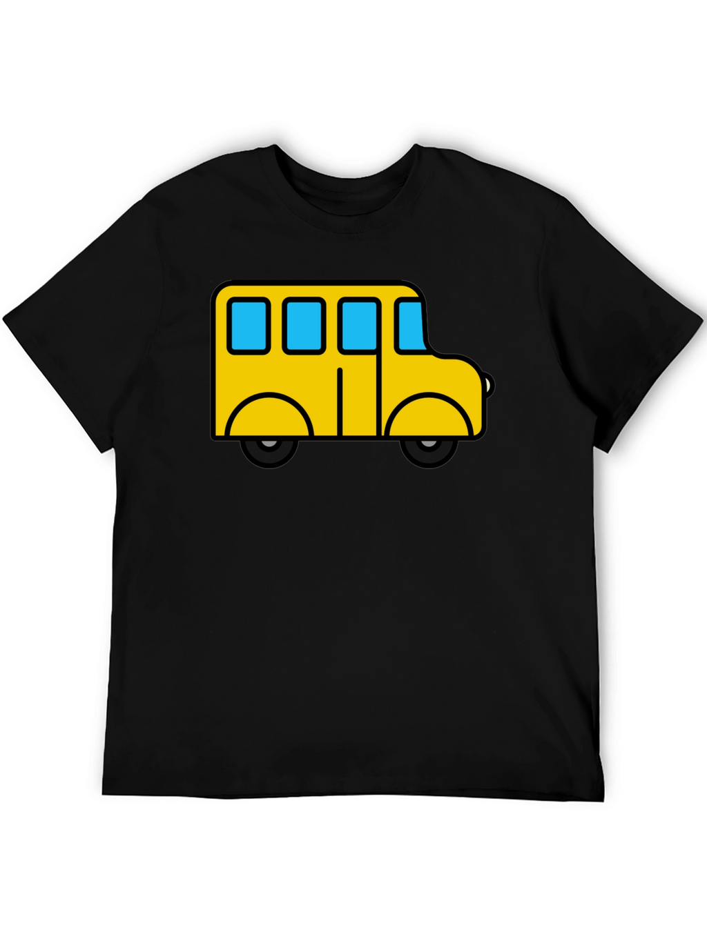 Cartoon Bus Graphic Tee - Black