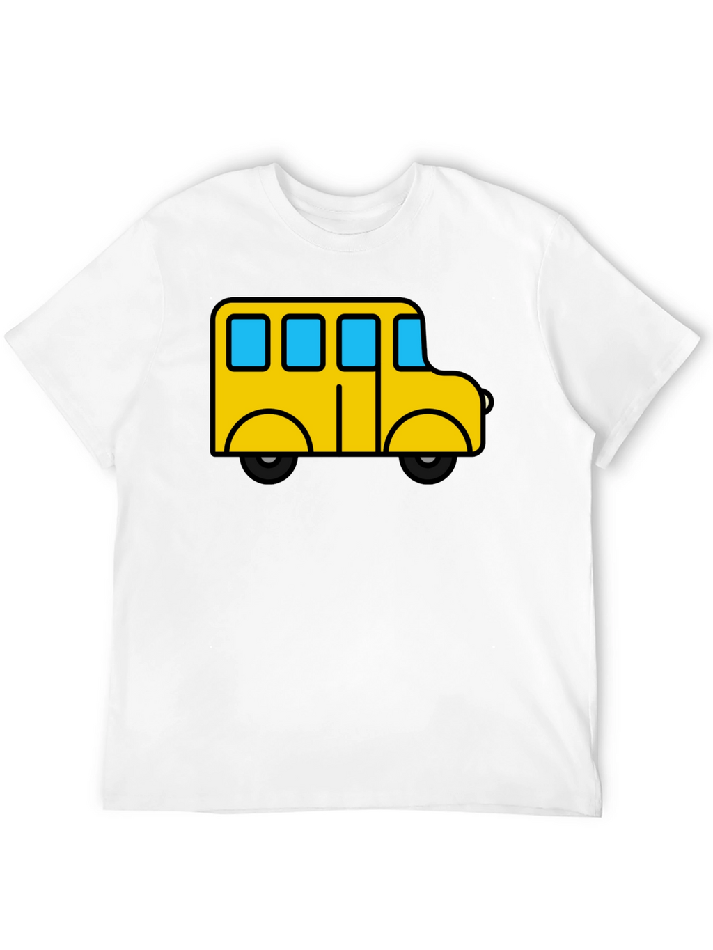 Cartoon Bus Graphic Tee - Black