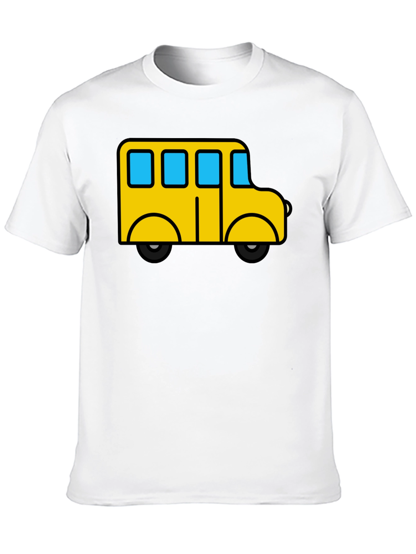 Cartoon Bus Graphic Tee - Black