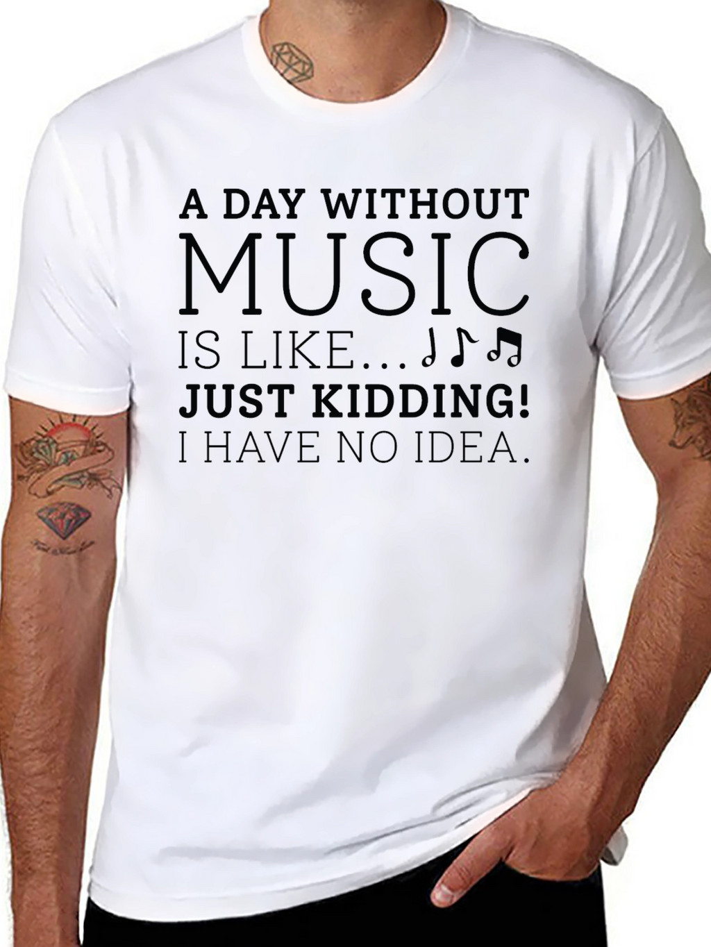 A Day Without Music Mens Black T-Shirt