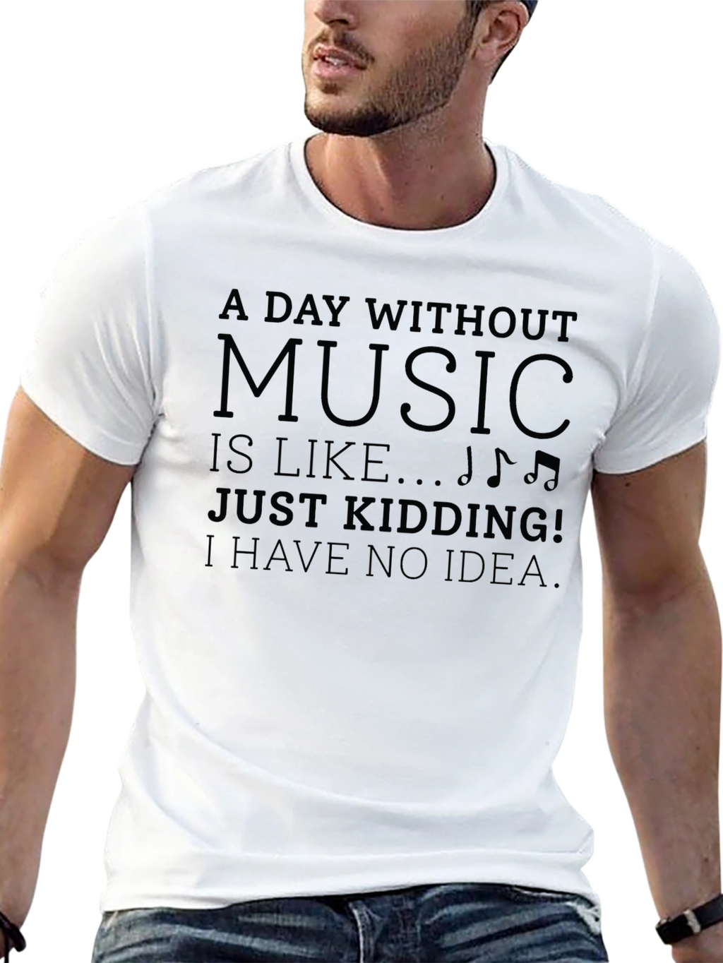 A Day Without Music Mens Black T-Shirt