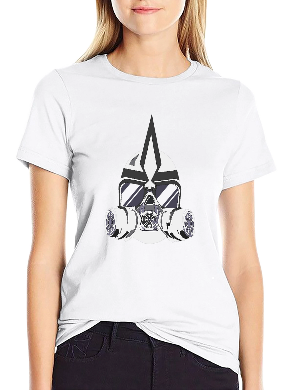 Masked Warrior Graphic Tee - Bold Black T-Shirt