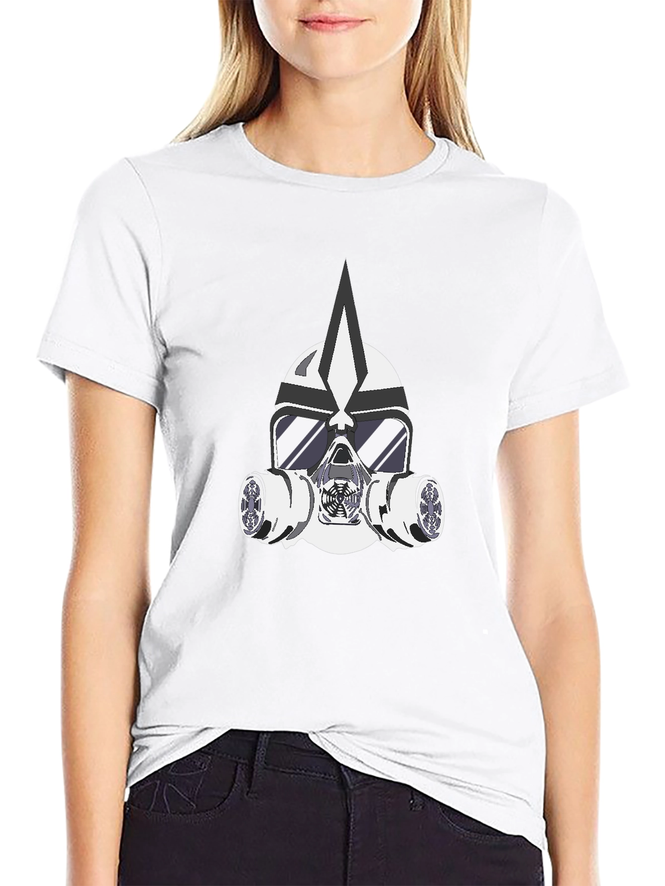 Masked Warrior Graphic Tee - Bold Black T-Shirt