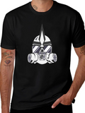 Masked Warrior Graphic Tee - Bold Black T-Shirt