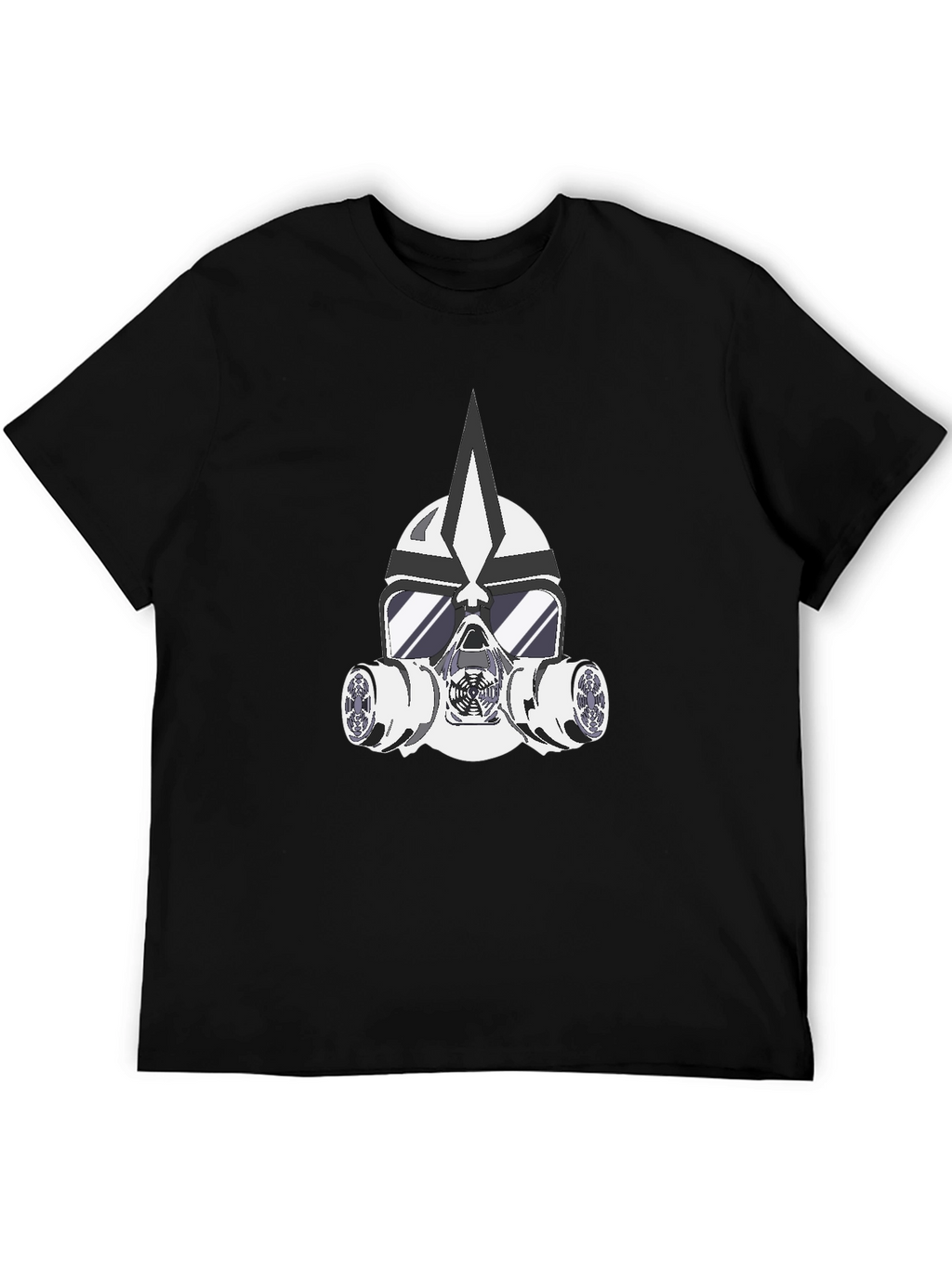 Masked Warrior Graphic Tee - Bold Black T-Shirt