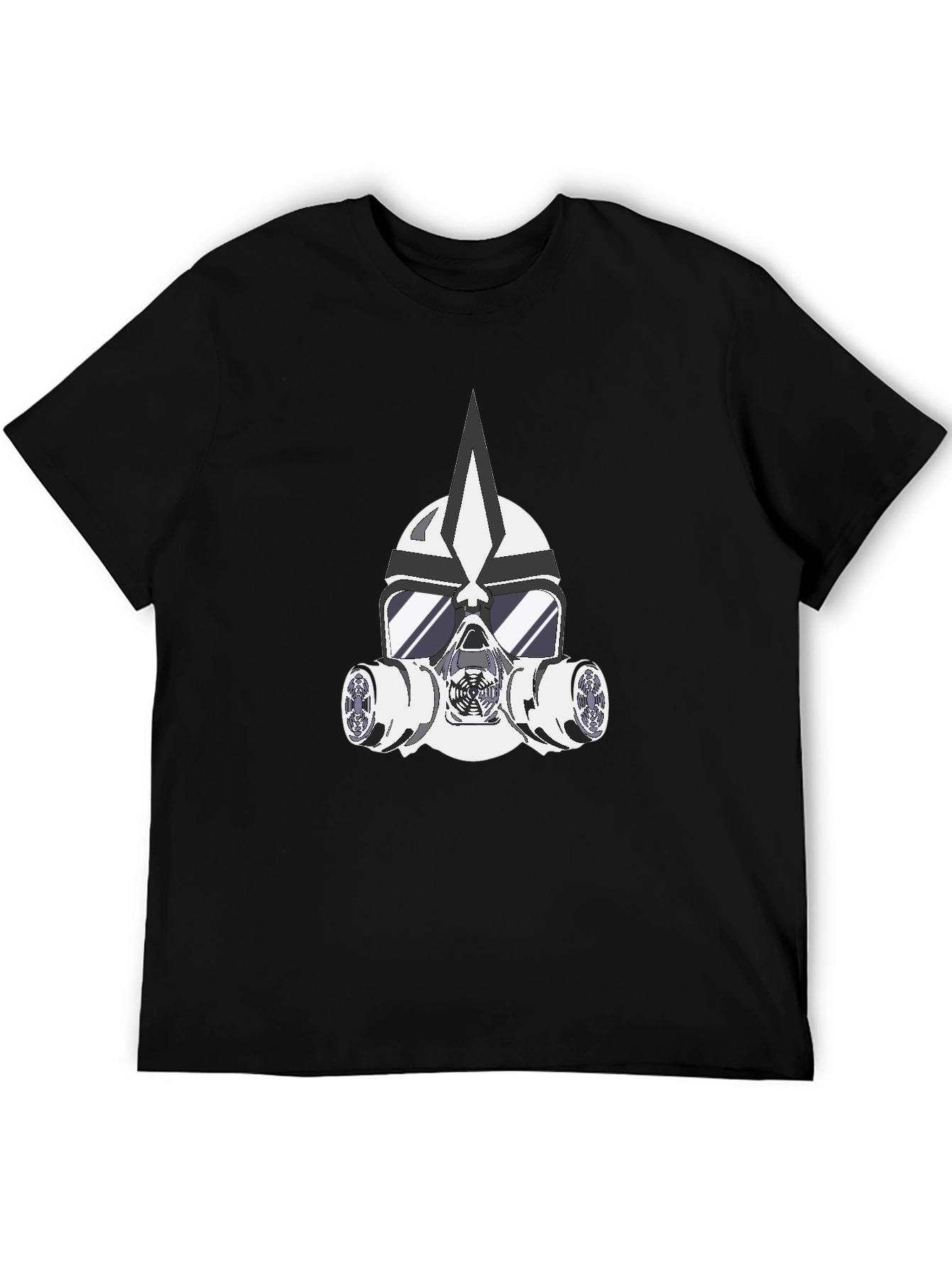 Masked Warrior Graphic Tee - Bold Black T-Shirt