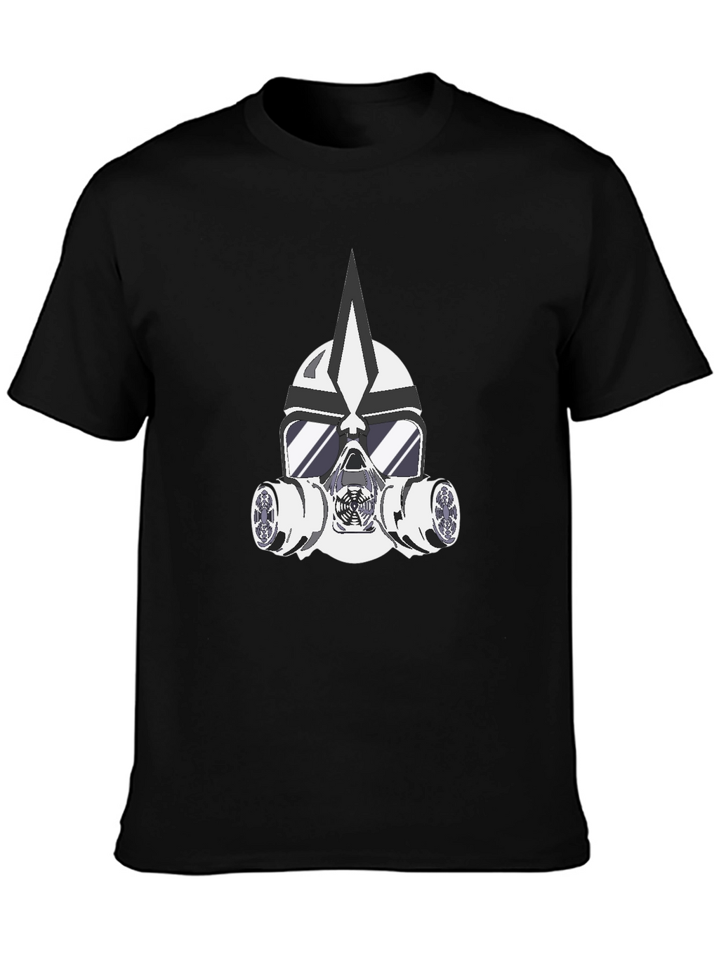 Masked Warrior Graphic Tee - Bold Black T-Shirt