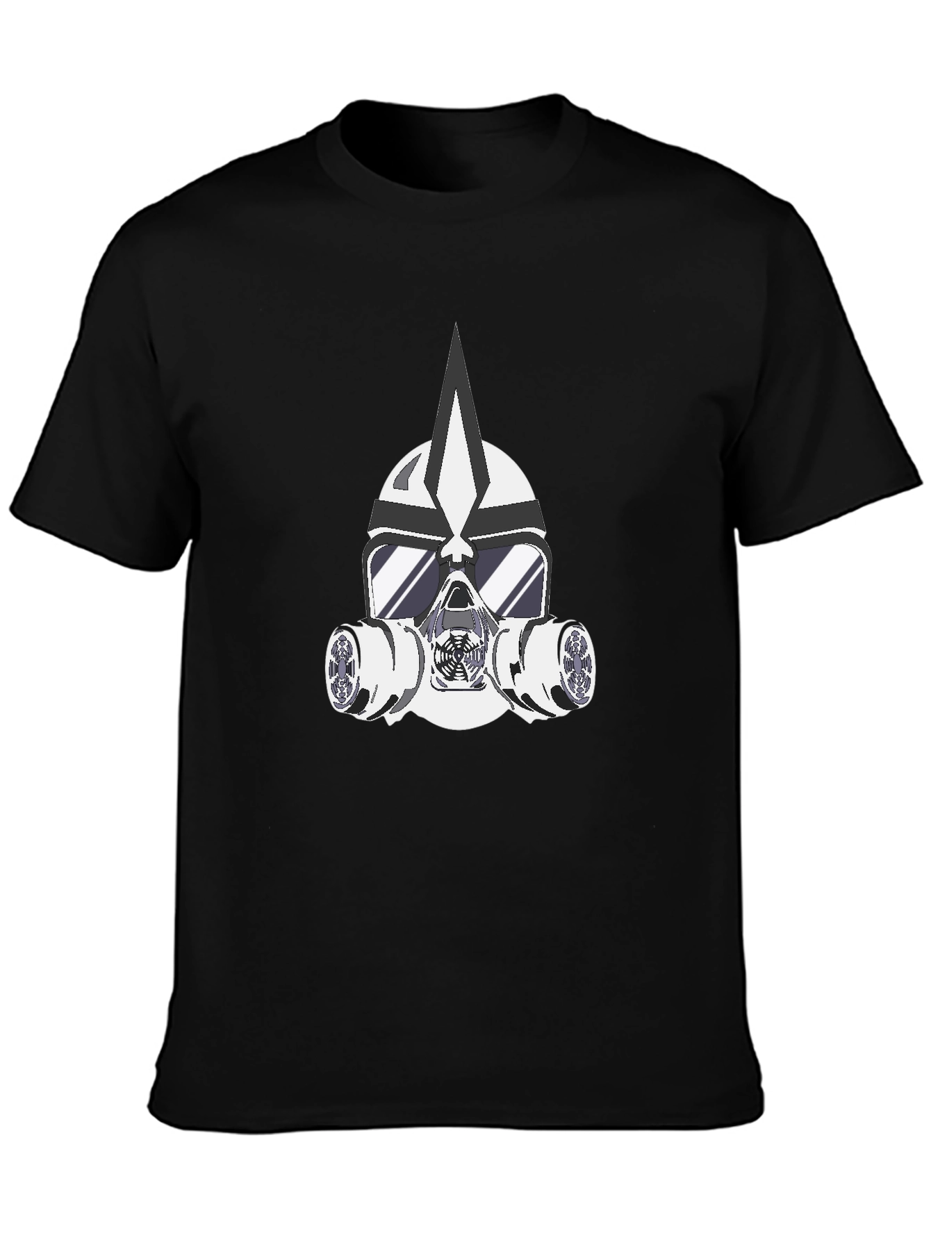 Masked Warrior Graphic Tee - Bold Black T-Shirt