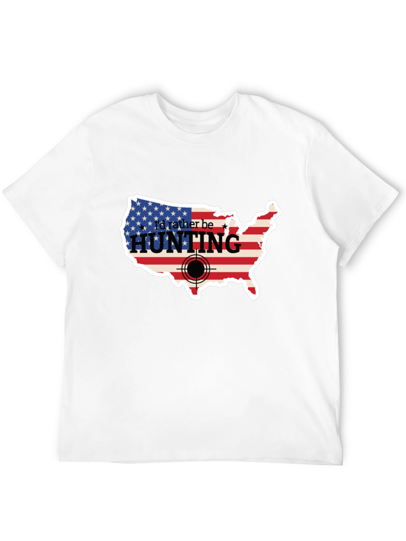 Id Rather Be Hunting USA Flag T-Shirt