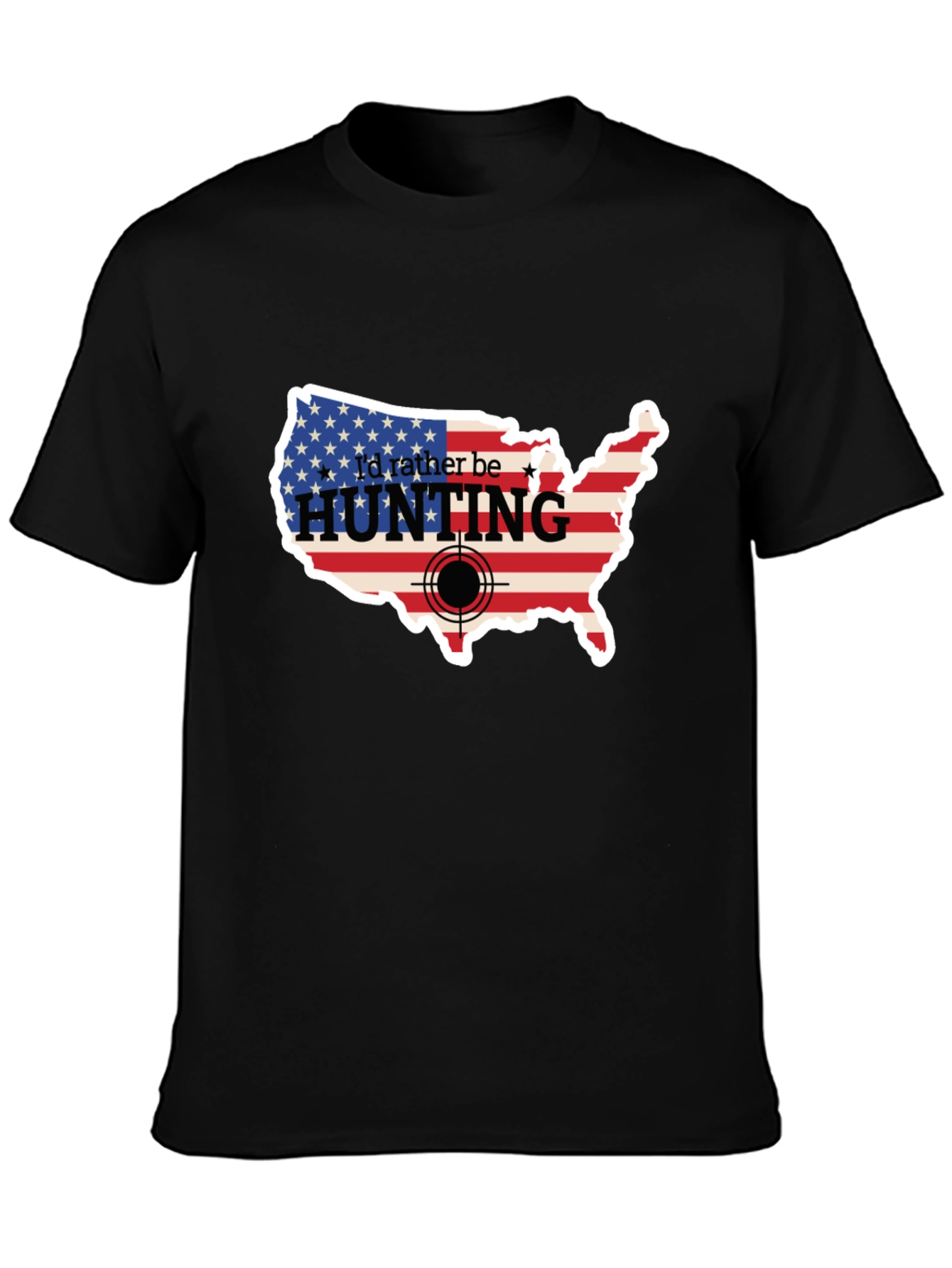 Id Rather Be Hunting USA Flag T-Shirt