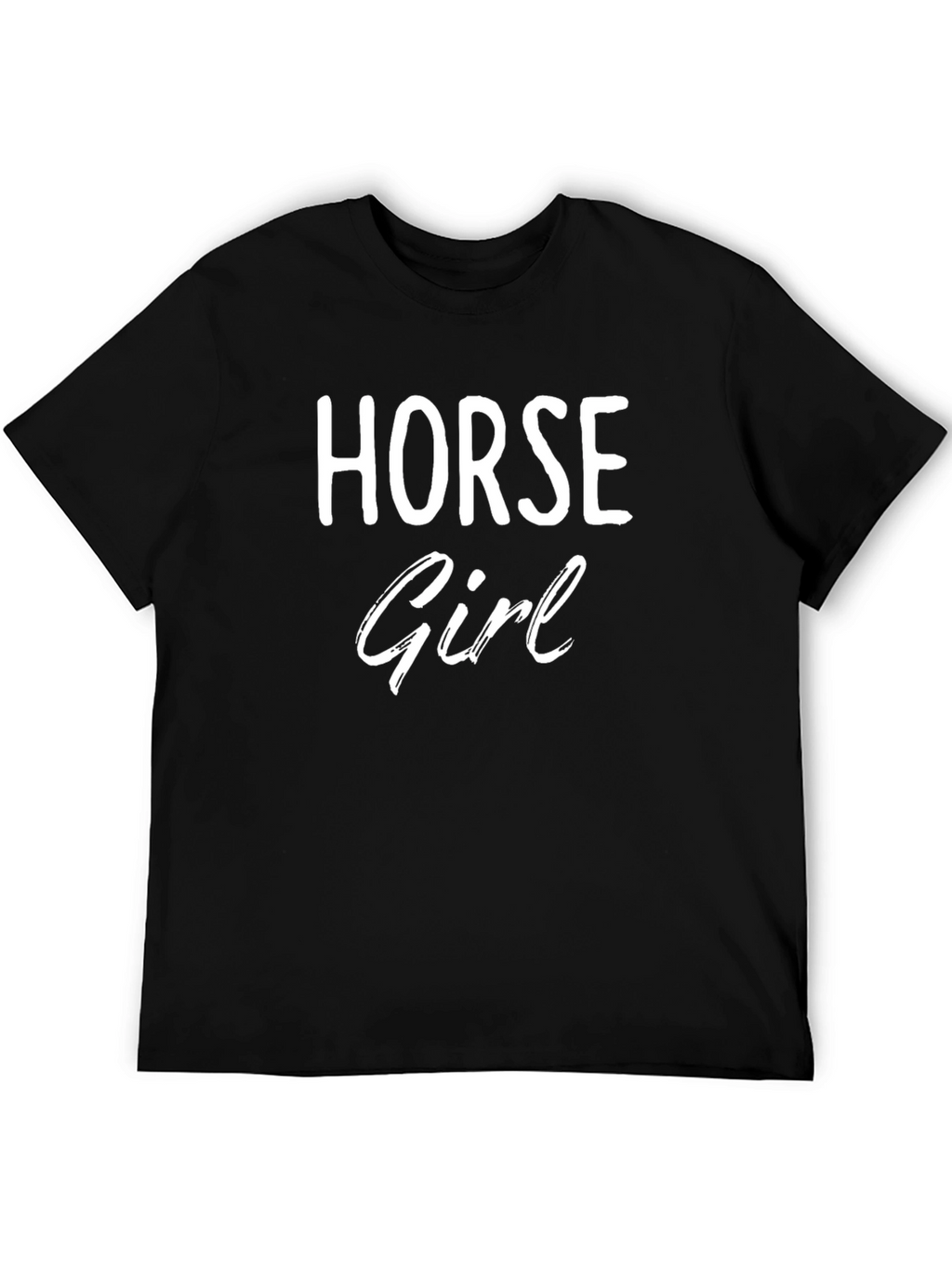 Horse Girl Black Cotton Graphic T-Shirt
