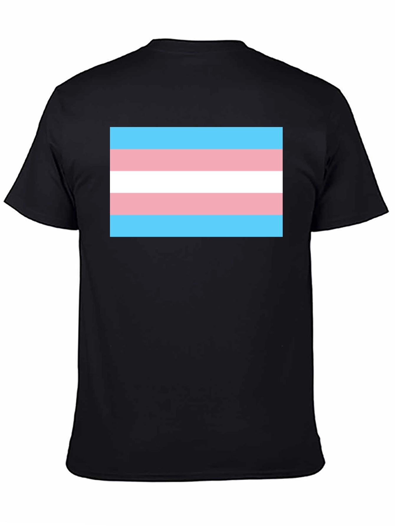 Transgender Pride Flag T-Shirt - Black Cotton Tee