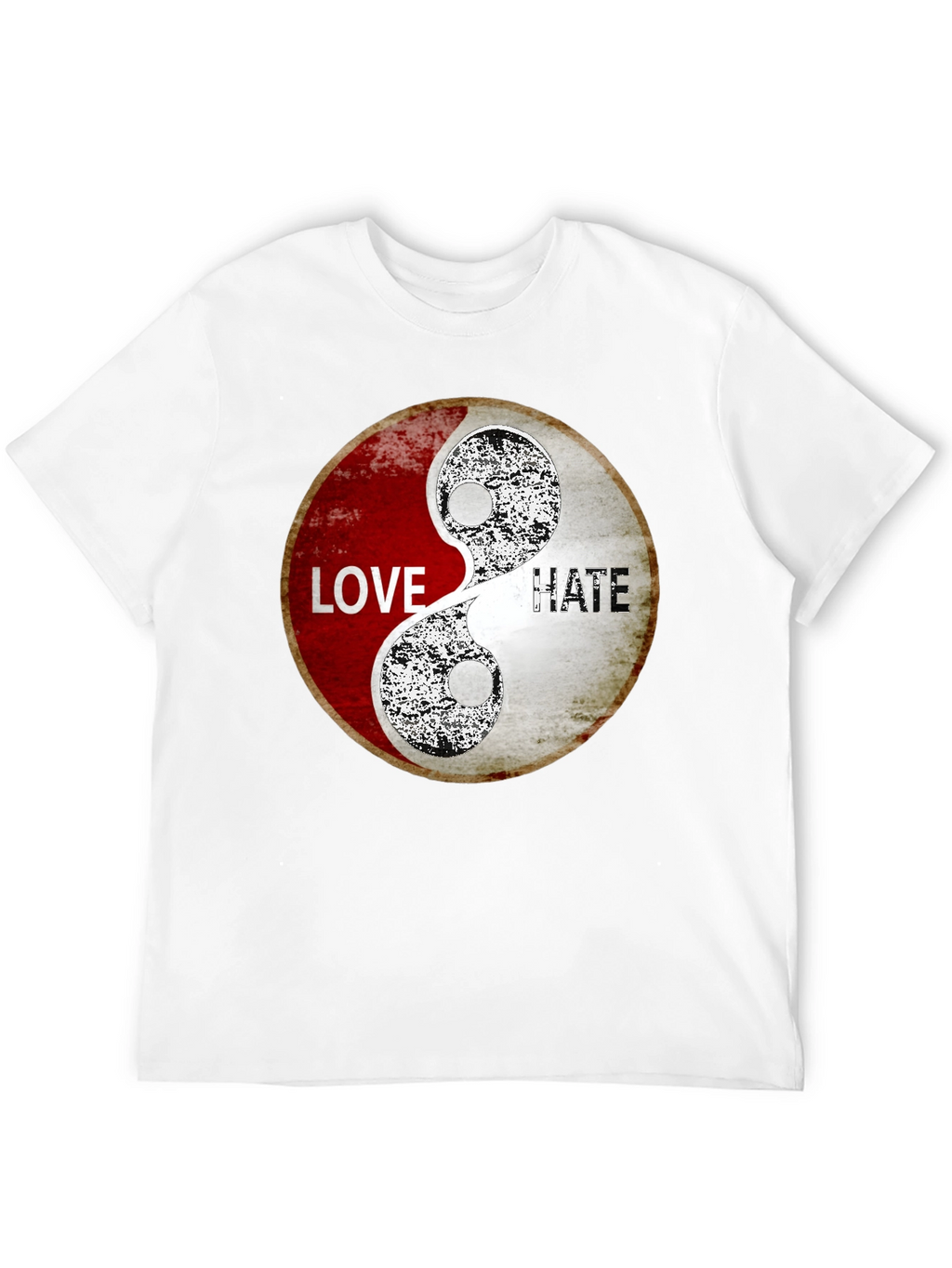 Love & Hate Yin Yang Graphic Print T-Shirt