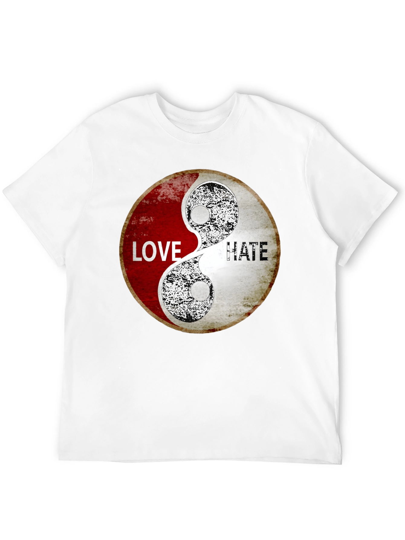 Love & Hate Yin Yang Graphic Print T-Shirt
